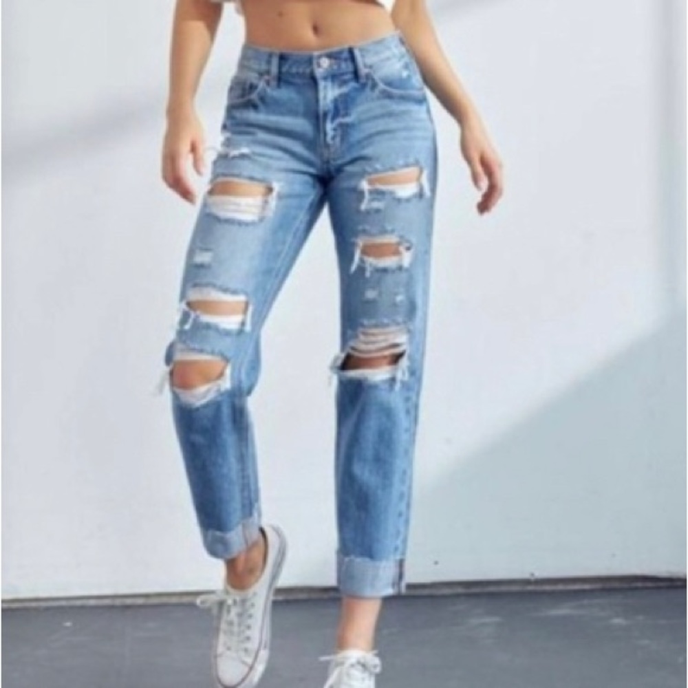 KanCan Delta Mid Rise Boyfriend Jeans - Picture 4 of 6